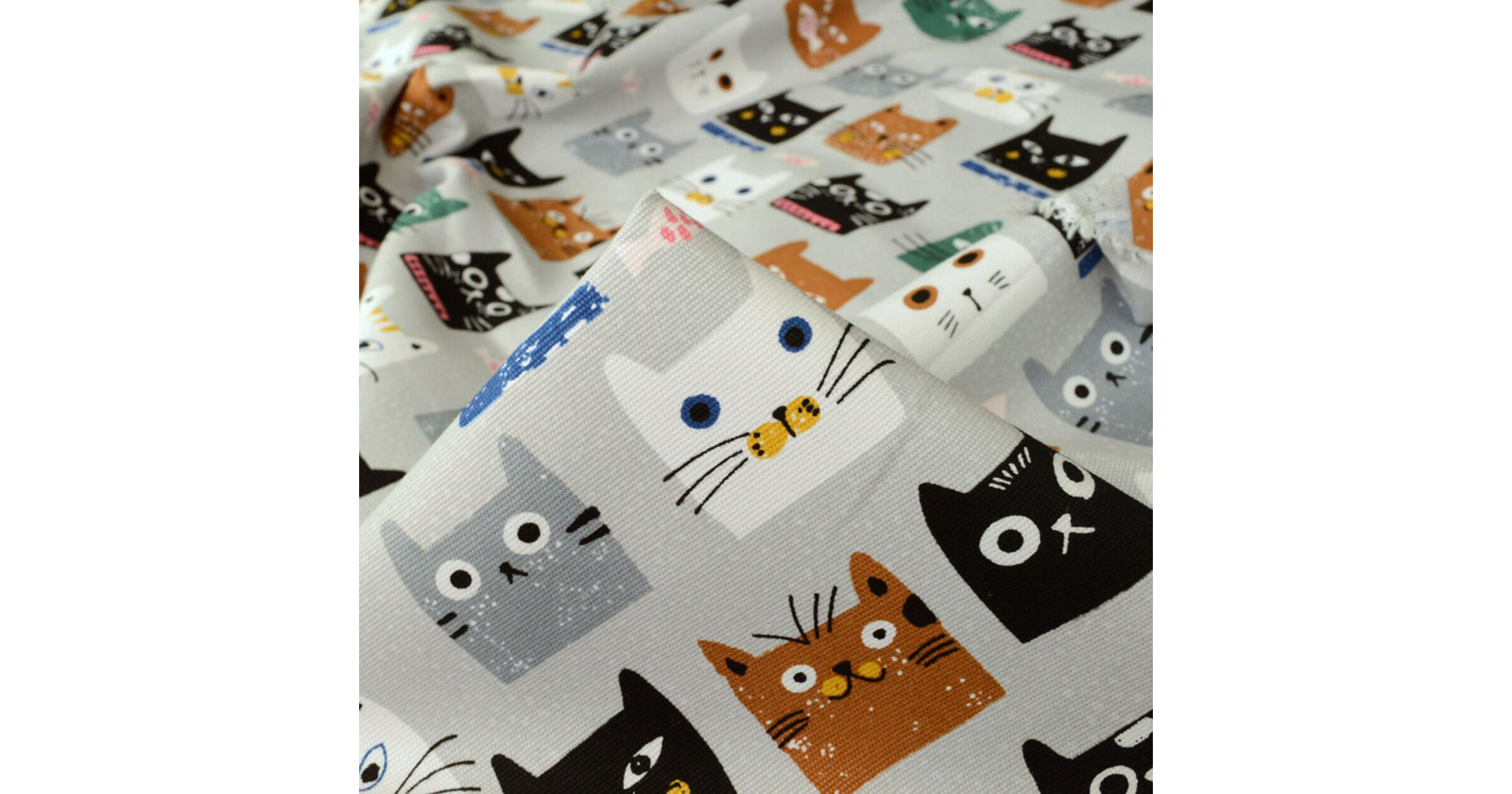 Set Piece 2 25m Cotton Canvas Cats Bag Bind Cushion Fabric