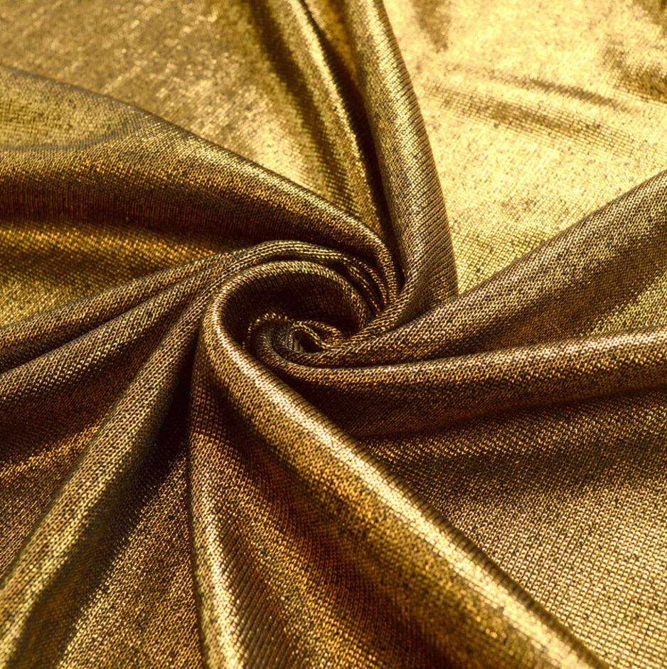Knitted Jersey Dress Fabric A Knight To Remember Gold