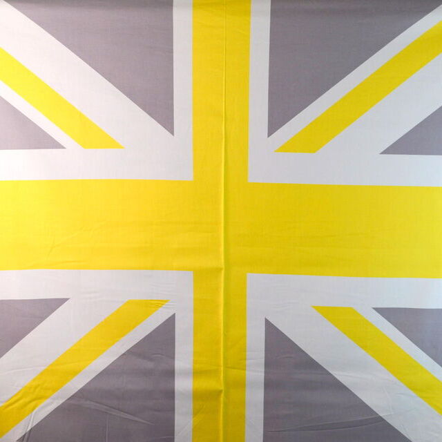 Riley Blake - Union Jack Flag - Yellow, Grey & White