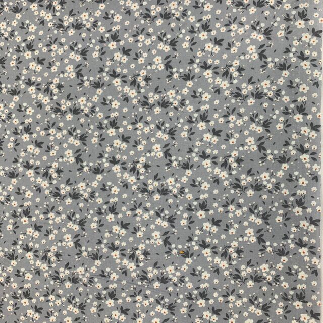 Poplin Print - Fields - Pale Grey