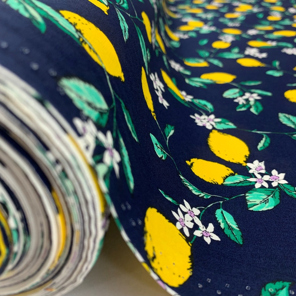 lemon print fabric