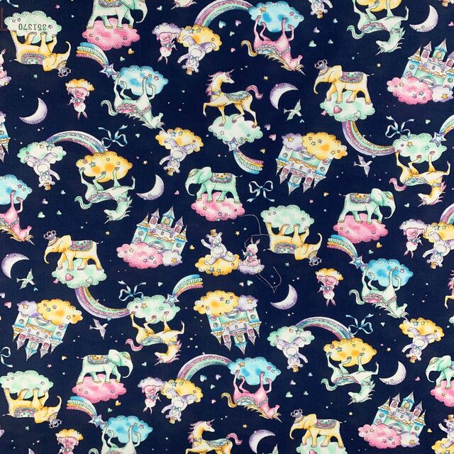 Poplin Print - Sweet Dreams - Navy