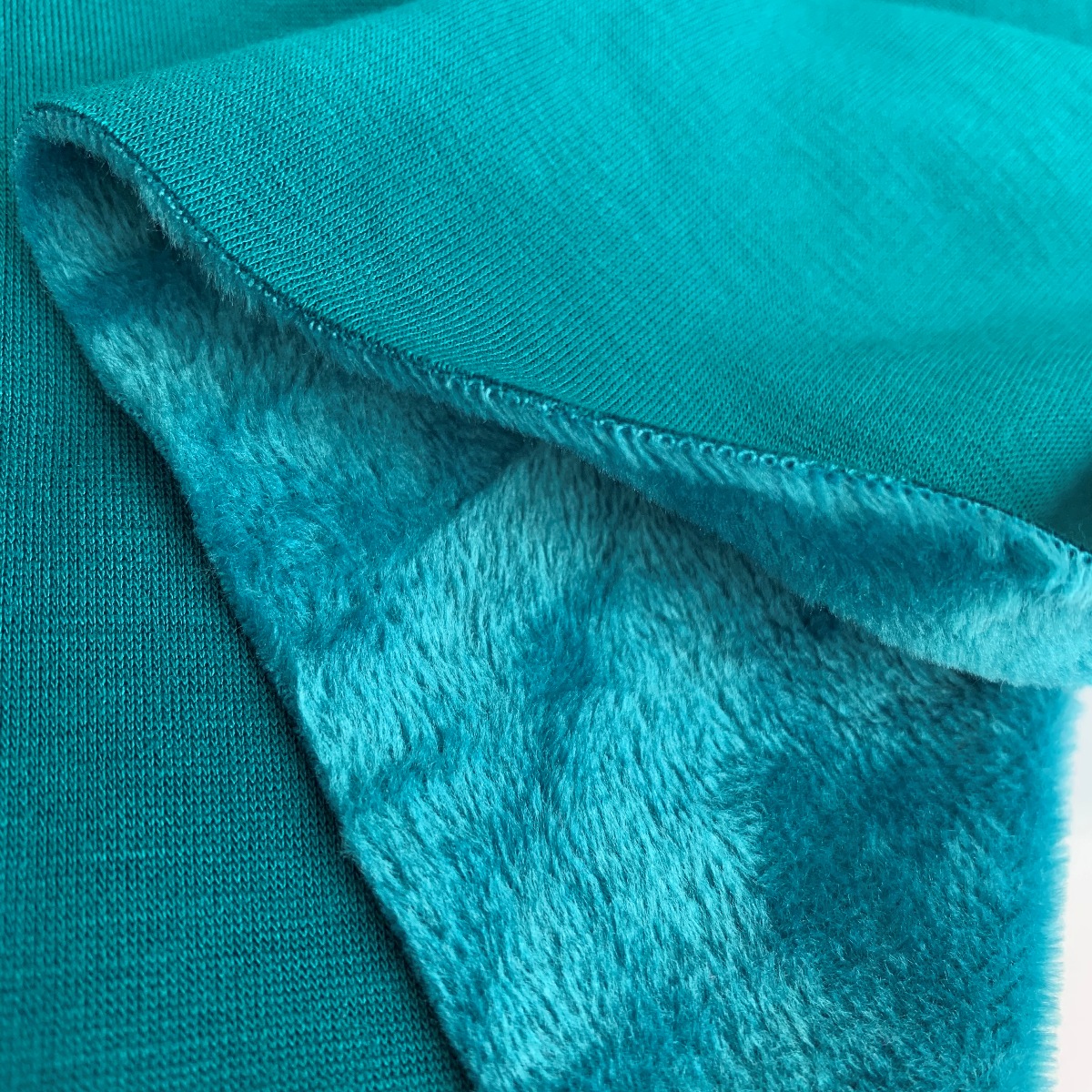 Alpen Fleece - Turquoice - cotton polyester fleece jersey loungewear - fold 2