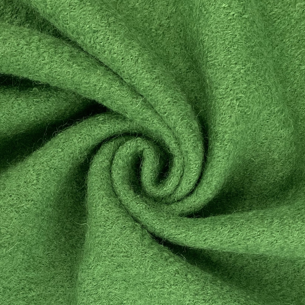Green Pure Luxury 100% Boiled Wool Fabric - Apple