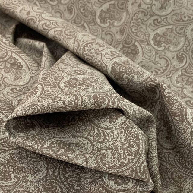 Poplin Print - Paisley - Taupe & Beige