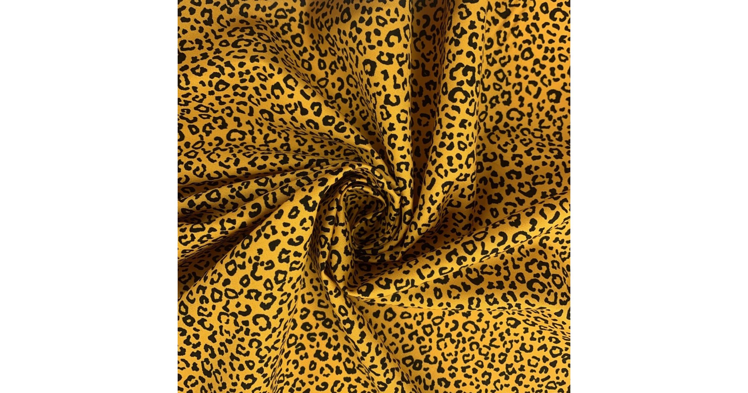 Animal Skin Cotton Fabric | Poplin Print - Tiny Cheetah - Mustard