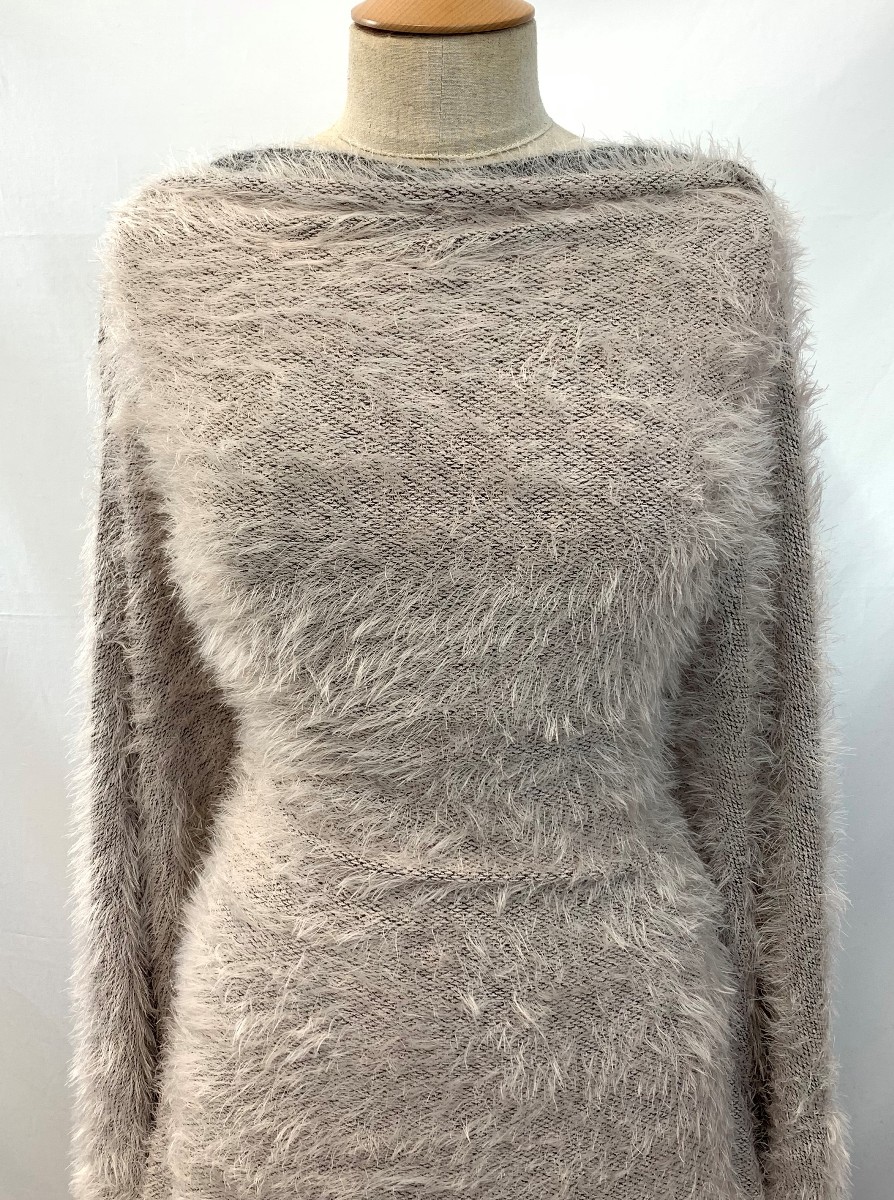 white furry jumper