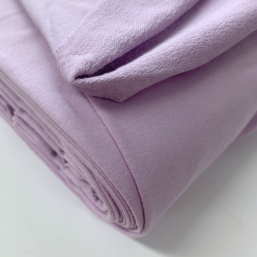 Oeko Tex Cotton Jersey Dress Fabric French Terry Lavender