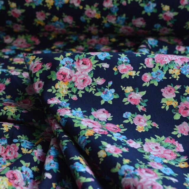 Poplin Print - Celine Navy