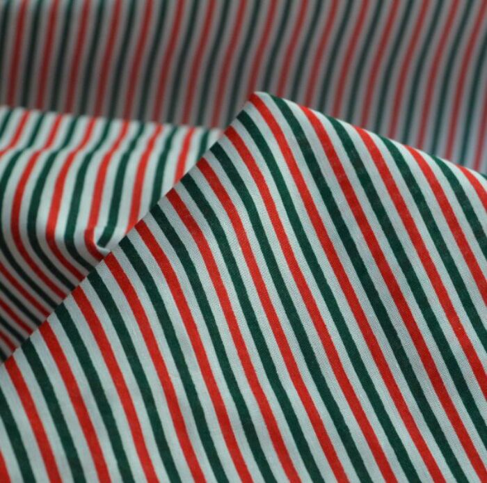 Christmas Poly Cotton-Multi Stripe-cu