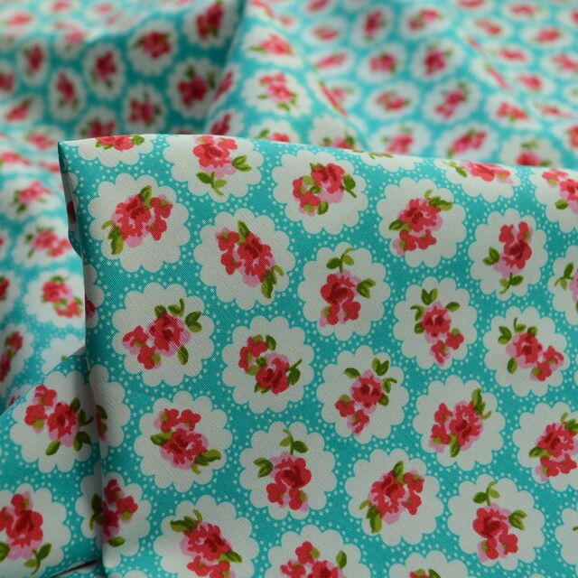 Poplin Print - Aqua Delight