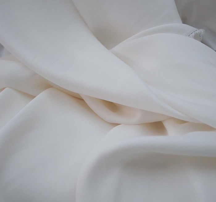 Angel Delight - White polyester peachskin fabric - 2