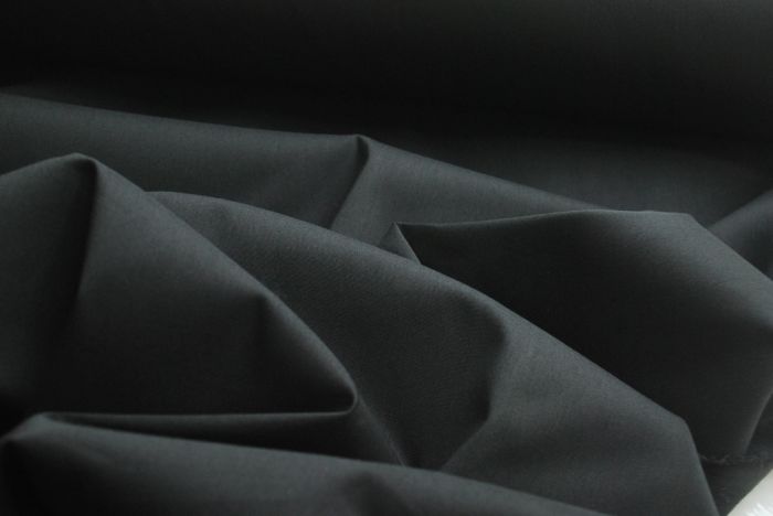 Stretchy - Black Cotton elastane poplin shirting fabric