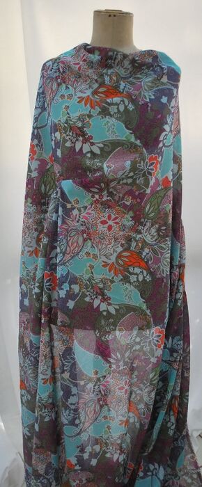 OAP cotton lawn dress fabric abstract paisley m f