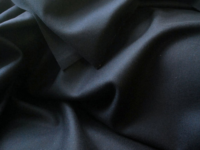 Pure New Wool Melton Fabric - Navy - CU
