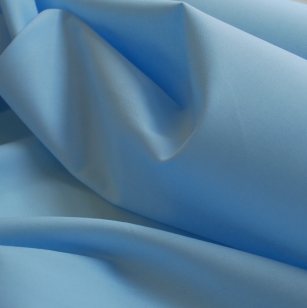 Cotton Poplin Fabric In Pale Blue Cotton Poplin Fabric In Pale Blue