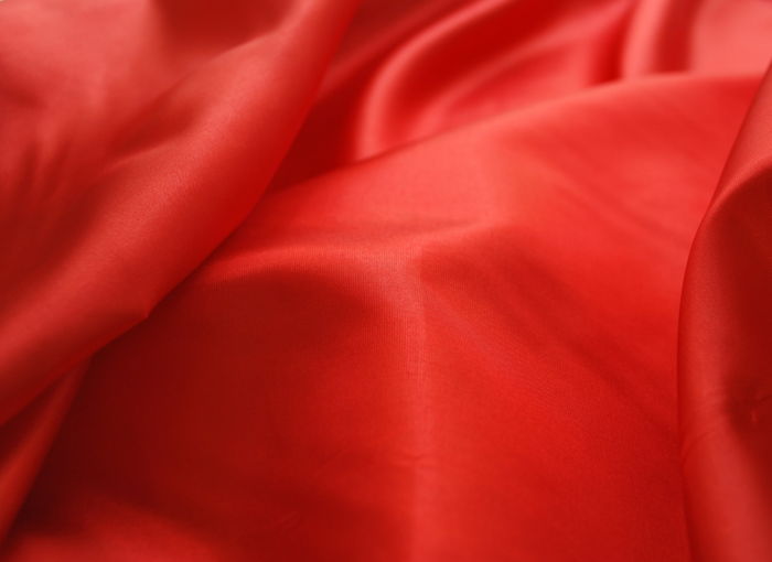 Red polyester silky fabric