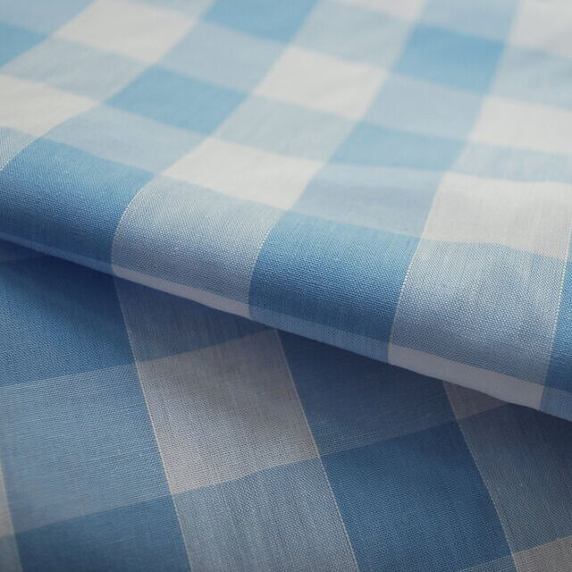 Remnant - Gingham – 1” Checks - Pale Blue (2.5m)