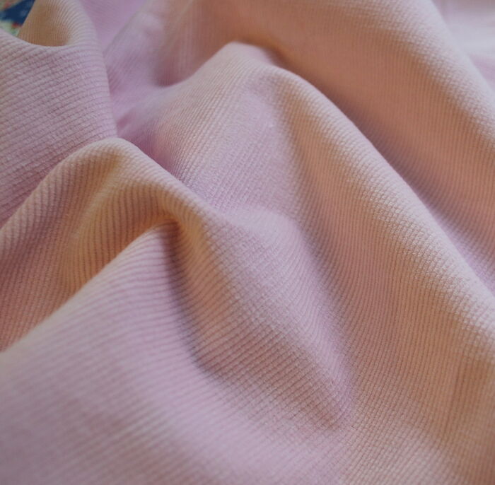 Baby Pink Cotton Stretch Needlecord