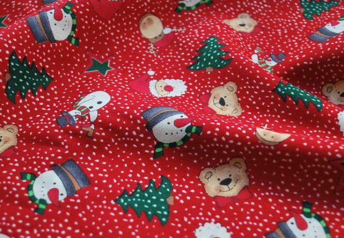 Christmas Print cotton fabric Jingle Bells cu