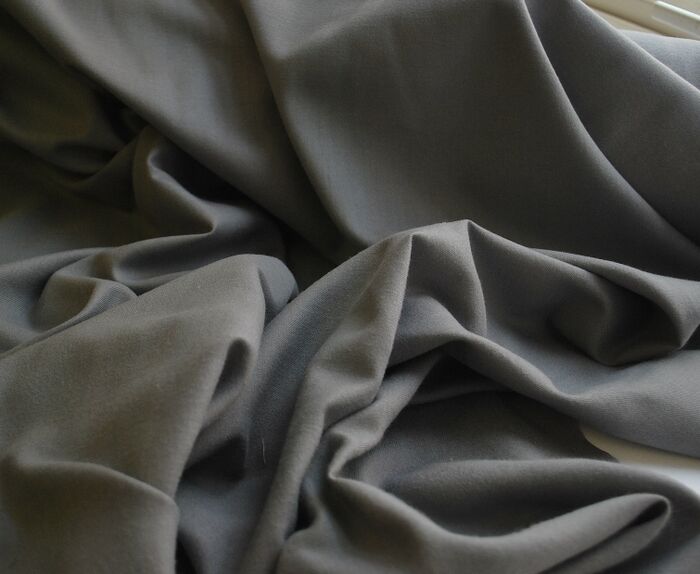 Cosy grey brushed poly cotton shirting fabric w