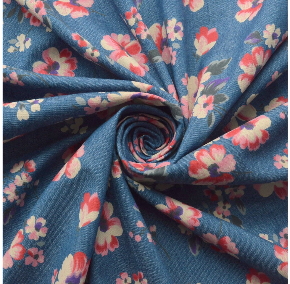 Discover more than 139 floral denim fabric best - dedaotaonec
