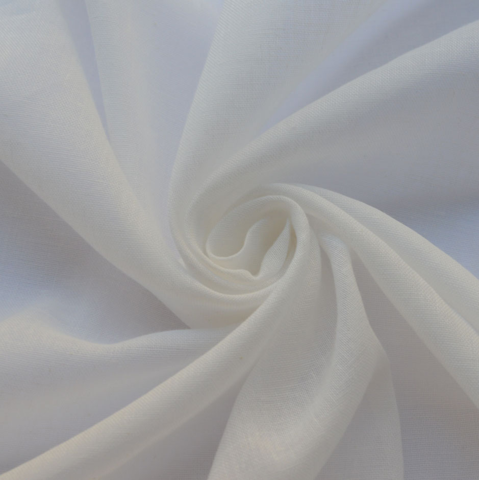 Fire Retardant Egyptian Cotton Muslin Fabric - Soft White